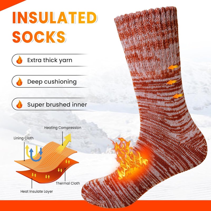 Velice Winter Warm Thermal Socks for Women Extra Thick Insulated Heated Crew Boot Socks for Cold Weather 5 Pairs - Image 3